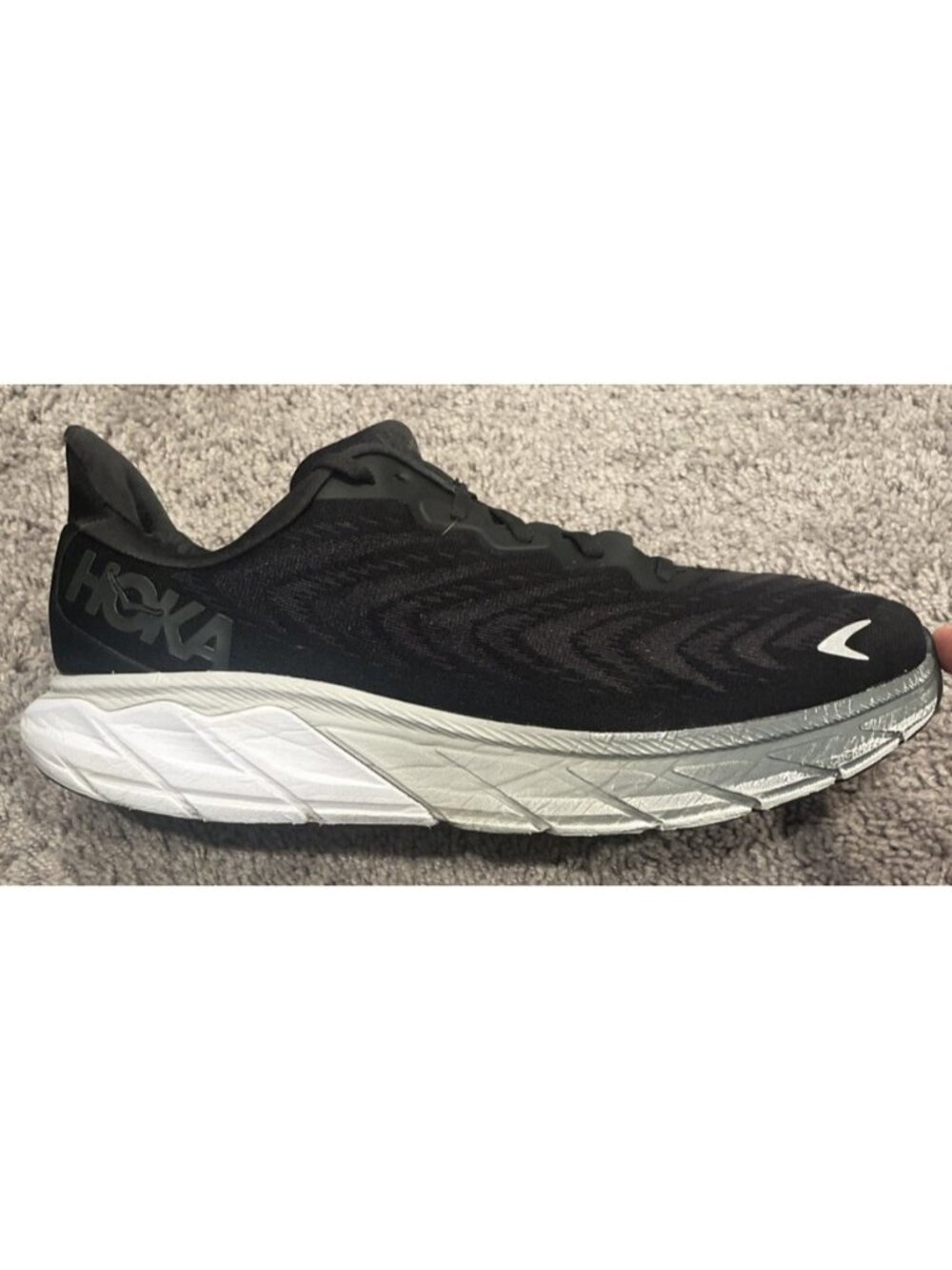 HOKA ONE ONE Arahi 5 Black White Running Shoes 1115010 BWHT Men's Size 13 D